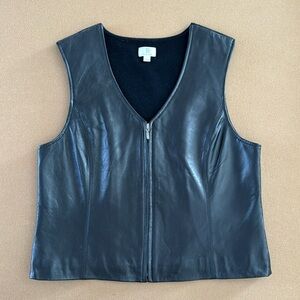 { Apt. 9 } - Leather Full Zip Fitted Vest